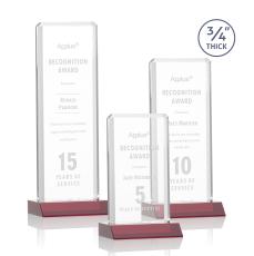 Southport Red Rectangle Crystal Award - Crystal Awards