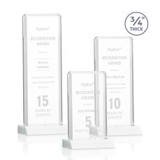 Southport White  Rectangle Crystal Award - Crystal Awards