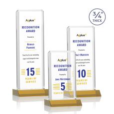 Southport Full Color Amber Rectangle Crystal Award - Full Color Awards
