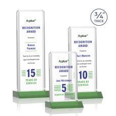 Southport Full Color Green Rectangle Crystal Award - Full Color Awards