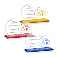 Double Victoria Full Color Circle Crystal Award - Full Color Awards