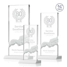 Poole White Rectangle Crystal Award - Corporate Awards