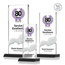 Poole Full Color Black Rectangle Crystal Award - Full Color Awards