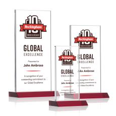 Bolton Full Color Red Rectangle Crystal Award - Full Color Awards