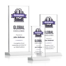 Bolton Full Color White Rectangle Crystal Award - Full Color Awards