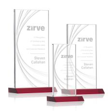 Hawkins Liquid Red  Rectangle Crystal Award - Crystal Awards
