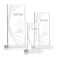 Hawkins Liquid White  Rectangle Crystal Award - Corporate Awards