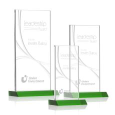 Keane Liquid Green  Rectangle Crystal Award - Corporate Awards
