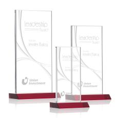 Keane Liquid Red  Rectangle Crystal Award - Corporate Awards