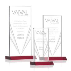Seaford Liquid Red Rectangle Crystal Award - Corporate Awards