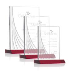 Leighton Liquid Red  Rectangle Crystal Award - Corporate Awards