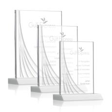 Leighton Liquid White  Rectangle Crystal Award - Corporate Awards