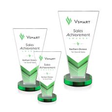 Burney Full Color Green  Crystal Award - Full Color Awards