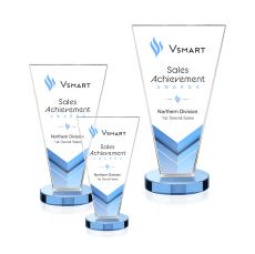 Burney Full Color Sky Blue Crystal Award - Full Color Awards