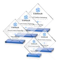 Wellington Full Color Sky Blue  Crystal Award - Full Color Awards