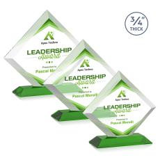 Belaire Full Color Green Crystal Award - Full Color Awards