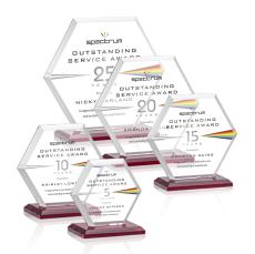 Barnett Full Color Red Crystal Award - Crystal Awards