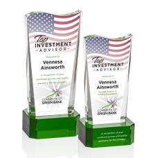 Violetta Full Color Green on Base Abstract / Misc Crystal Award - Crystal Awards
