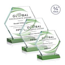Pickering Full Color Green Crystal Award - Crystal Awards