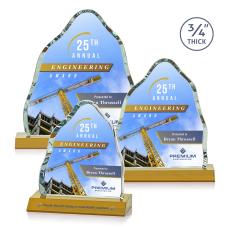 Dunwich Full Color Amber Crystal Award - Crystal Awards