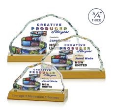 Highbridge Full Color Amber Crystal Award - Crystal Awards