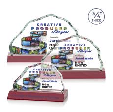 Highbridge Full Color Red Crystal Award - Crystal Awards