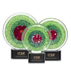 On Target Circle on Black Base Glass Award - Corporate Awards