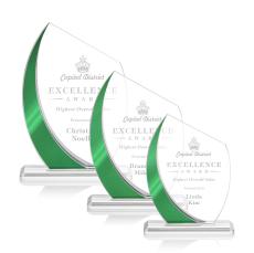 Wadebridge Green Peak Crystal Award - Glass Awards