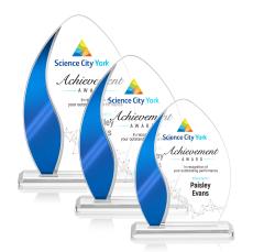 Sherborne Full Color Blue Arch & Crescent Crystal Award - Full Color Awards