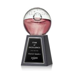 Jupiter Spheres on Tall Marble Glass Award - Art Glass Awards