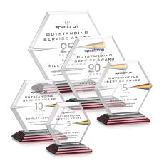 Barnett Full Color Rosewood Crystal Award - Modern Awards