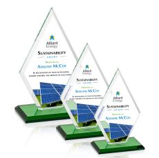 Tuscany Full Color Green Crystal Award - Crystal Awards