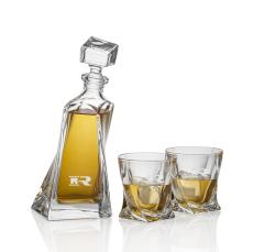 Bonham Decanter & Set - Etched Barware