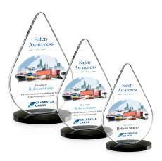 Glenhazel Full Color Black Crystal Award - Employee Awards