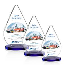 Glenhazel Full Color Blue Crystal Award - Employee Awards