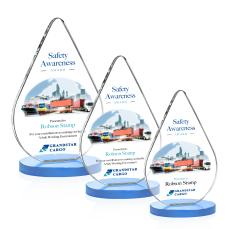 Glenhazel Full Color Sky Blue Crystal Award - Employee Awards