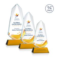 Sheridan  Full Color Amber on Newhaven Abstract / Misc Crystal Award - Glass Awards