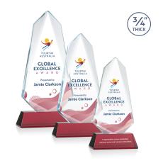 Sheridan Full Color Red on Newhaven Abstract / Misc Crystal Award - Glass Awards
