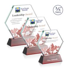 Pickering on Newhaven Full Color Red Crystal Award - Full Color Awards