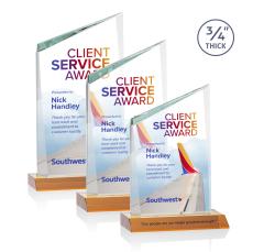 Scarsdale Full Color Amber Peak Crystal Award - Sales Awards