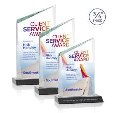 Scarsdale Full Color Black Peak Crystal Award - Sales Awards