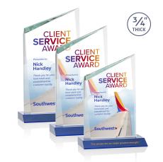 Scarsdale Full Color Blue Peak Crystal Award - Sales Awards