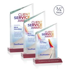 Scarsdale Full Color Red Peak Crystal Award - Sales Awards
