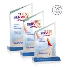 Scarsdale Full Color Sky Blue Peak Crystal Award - Sales Awards