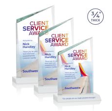 Scarsdale Full Color White Peak Crystal Award - Sales Awards