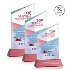 Scarsdale Full Color Red on Newhaven Peak Crystal Award - Sales Awards