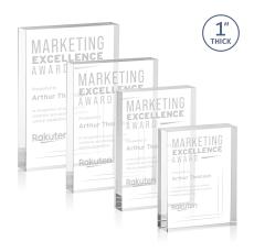 Toledo Clear (Vert) Rectangle Acrylic Award - Employee Awards