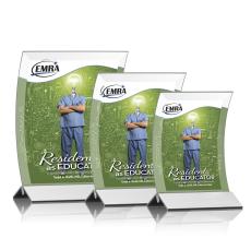 Dominga Full Color Silver Rectangle Crystal Award - Crystal Awards