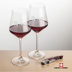 Swiss Force Opener & Bretton Wine - Etched Barware