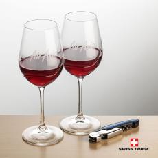 Swiss Force Opener & Bartolo Wine - Etched Barware
